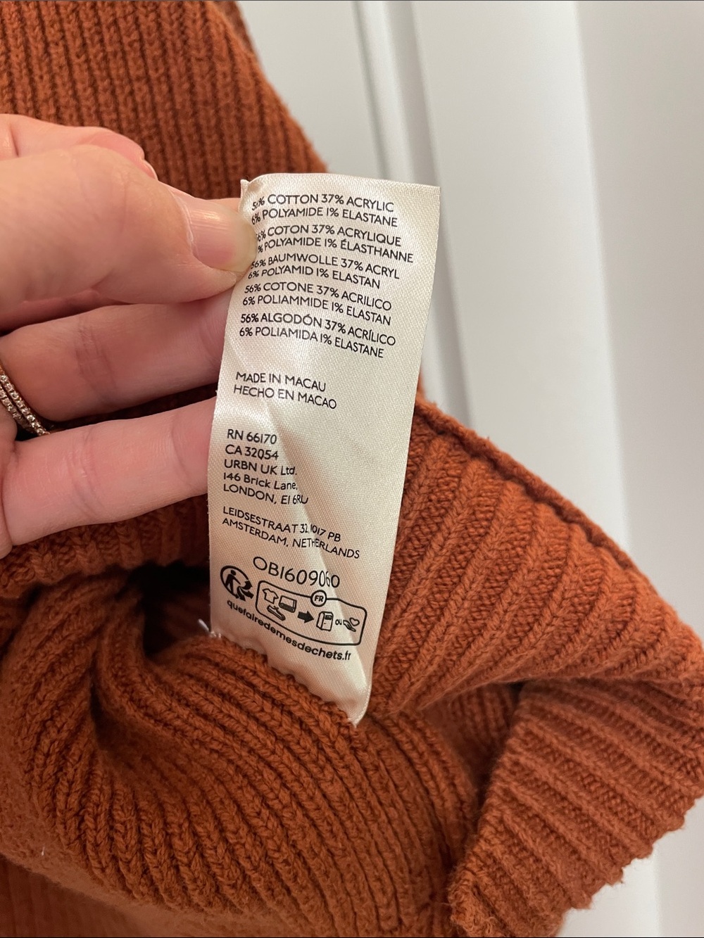 Free People Ribbed Cropped Sweater in Rust - Picture 3 of 8